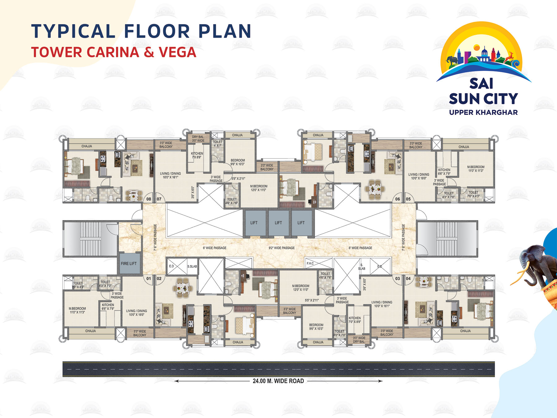 Typical Floor Plan - Tower Carina & Vega